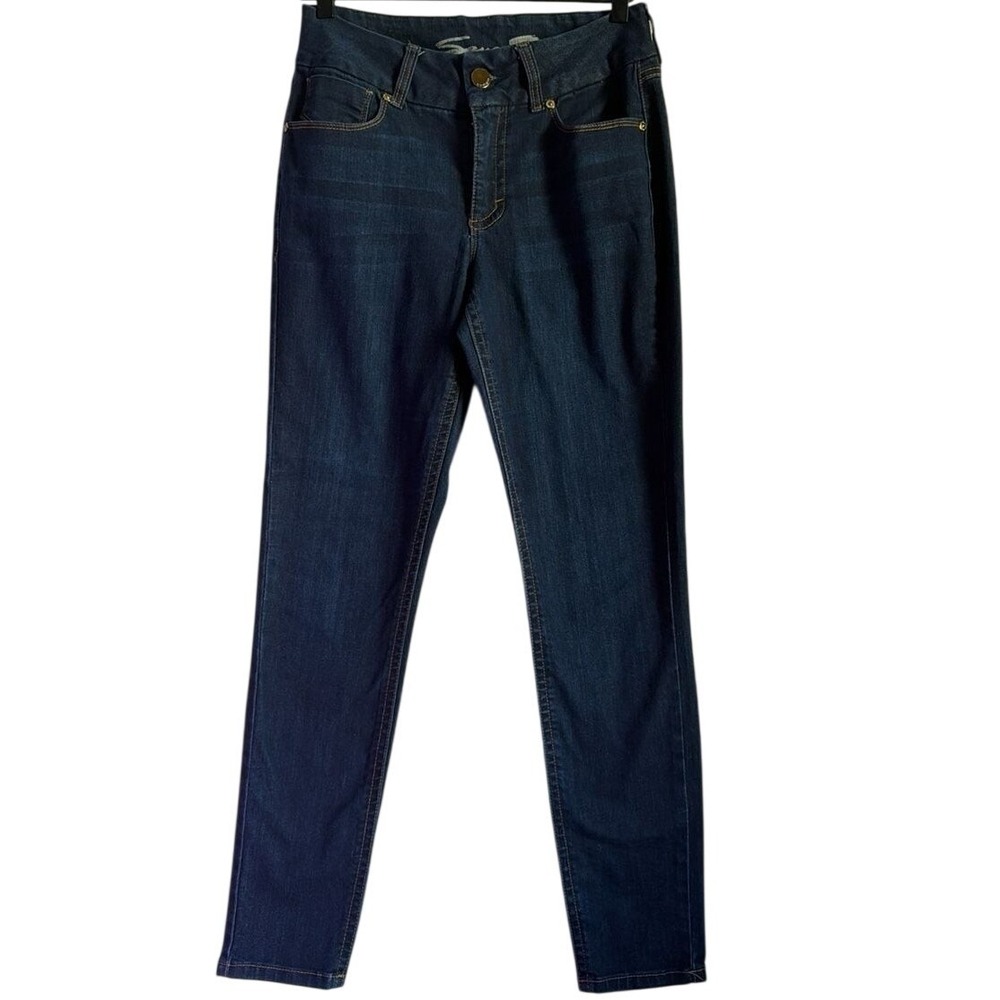 Seven7 Womens High Rise Skinny Jeans Dark Wash Indigo Blue Size 10 Stretch Denim
